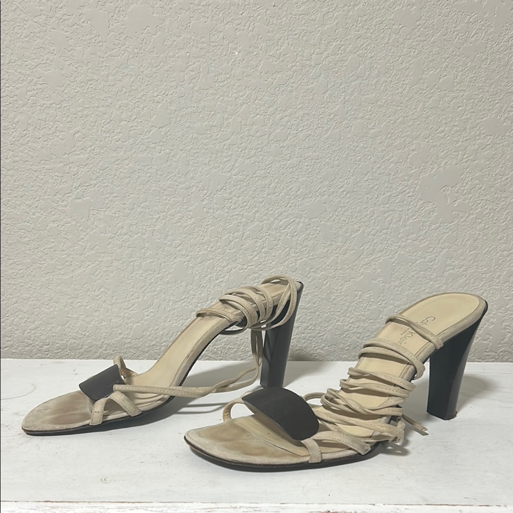 Elegant Beige Strappy Heels